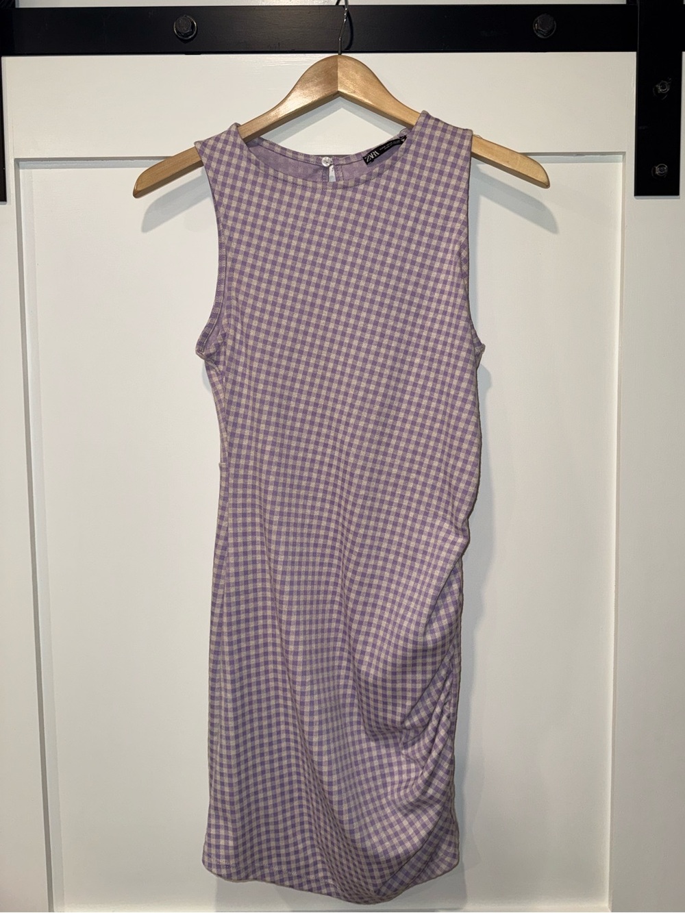 Zara Lavender Gingham Mini Dress